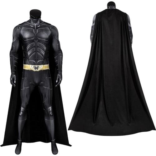 Adult Bat Boy Knight Bruce Wayne Jumpsuit Cosplay Costume Halloween Masquerade Party Bodysuit