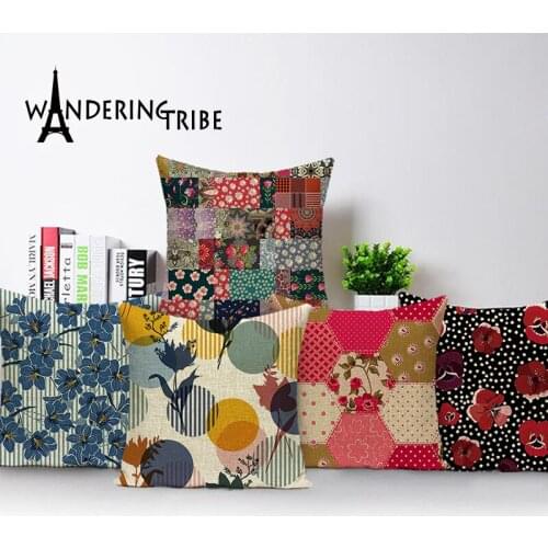 Jacquard Pillows Geometric Throw Pillows For Couch Yellow Home Decor Cushions Custom Cushion Cover 45X45Cm Flowers Throw Pillows