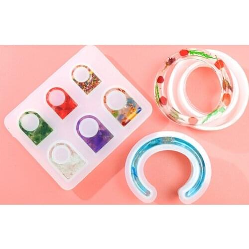 1 Set Rings Bracelet Crystal Epoxy Resin Mold DIY Crafts Jewelry Casting Tool Bangle Silicone Mould
