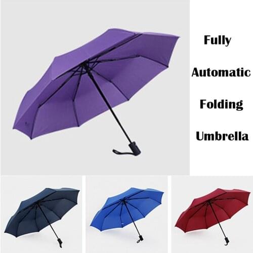 1 Piece Outdoor Camping Hiking Sun Shelter Fully Automatic 3-Folding Sunscreen Anti-UV Traveling Umbrella Portable Multi-color