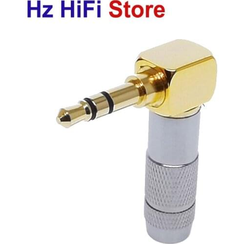 1PCS High quality Gold plated 3.5mm Stereo 3 Pole Male Plug 90 degree Audio Connector Solder