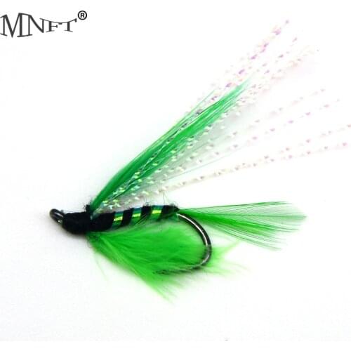 MNFT 10PCS Green Flash insect Bait For trout fishing Artificial Insect Bait Lure Green 6#(20MM)