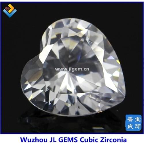 100PCs/lot)Free Shipping White Heart Cubic Zirconia Loose Stone Making Fashion CZ Jewelry 3x3mm-15x15mm Choose AAAAA Grade CZ