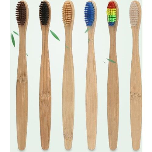 12pcs Natural Bamboo Toothbrush Soft Bristles Capitellum Fiber Toothbrushes for Home Travel Daily Use Eco-Friendly Tooth Brushes