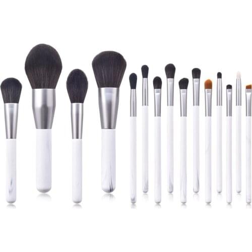 15pcs Brushes Makeup Tools Professional Wooden Handle Eye Eyeshadow Blush Foundation Powder White Makeup Brush Sets For Beauty