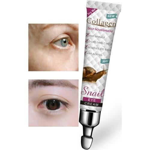 20ml Collagen Snail Eye Cream Moisturizing Eye Care Diminishes Fine Lines on Eye Circles