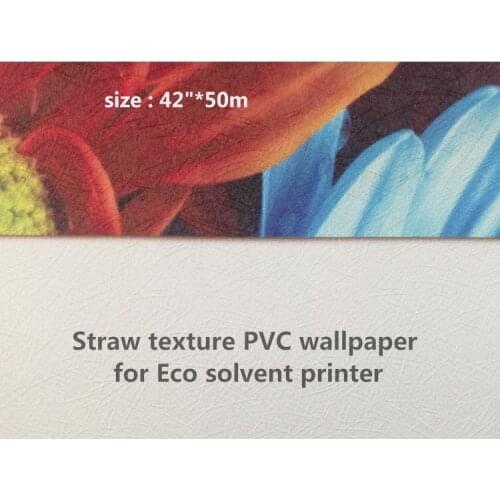 42"*50m Straw pattern pvc wallpaper roll for digital printing