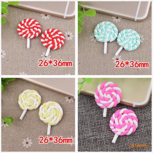 8pcs Clay Mixed Lollipop Decoration Crafts Flatback Cabochon Embellishments For Scrapbooking DIY Kawaii Accessories