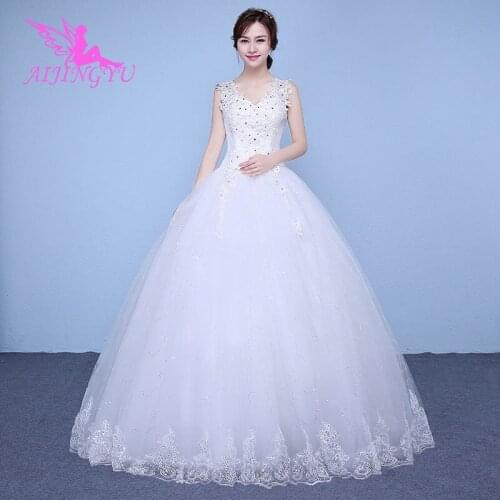 AIJINGYU 2021 beauty Customized new hot selling cheap ball gown lace up back formal bride dresses wedding dress WK769