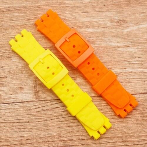 Watch Accessories Silicone Strap 21mm Pin Buckle For Swatch SUUB101 SUUW101 SUUO100 Send installation tool connection shaft