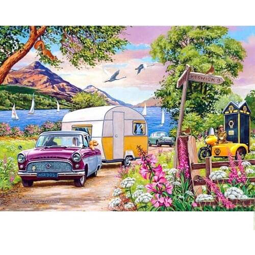 5D Diamond Embroidery Needlework Kit "Vacation Scenery" Diy Square/Round Diamond Painting Cross Stitch Home Decoration Gift