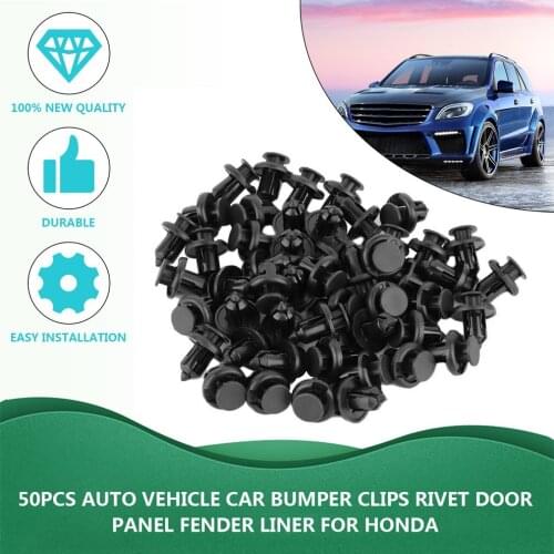 Car Bumper Fender 10mm 50Pcs Hole Plastic Rivets Door Panel Fender Liner Fasteners Screw Car Fastener Clips Retainer For Honda