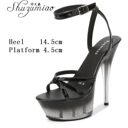 Model Sandals Women Summer New 2021 Striptease Show Party Club Female Sexy Crystal High Heel 15 CM Platform Pole Dancing Shoes