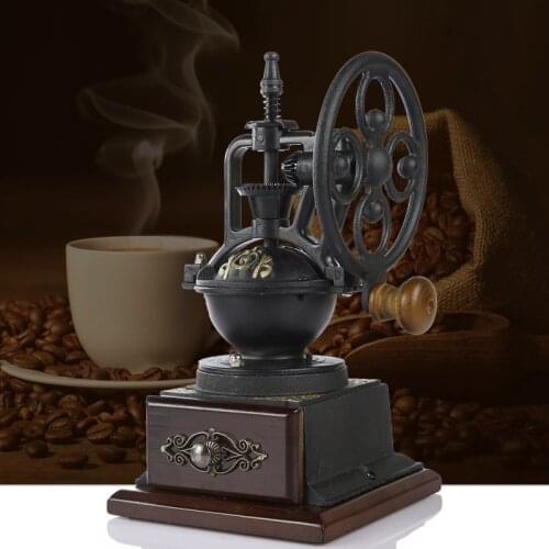 Retro Style Household Bean Grinder Classic Hand-operated Coffee Bean Grinding Machine Coffee Maker for Party Family Gathering