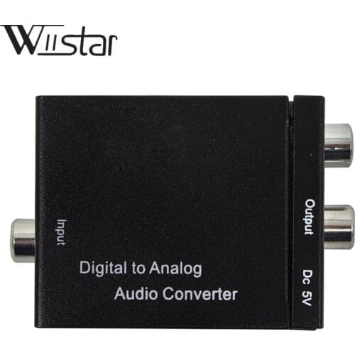 Digital Optical Coaxial Toslink Signal to Analog Audio Converter Adapter RCA Digital To Analog Audio Converter Cable Black