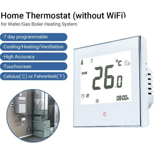 Home Programmable Thermostat with WiFi for Water/Gas Boiler Smart Touchscreen Heat 95-240V Replacement for Home Tmall Genie