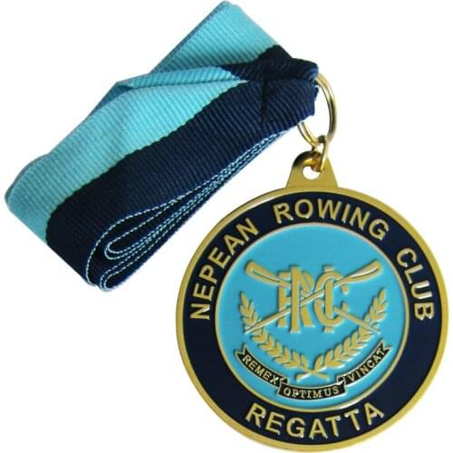 Factory Suppy Custom Stamping Brass medal Rowing Club Medal for Decoration k200227