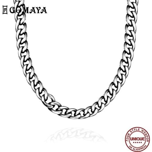 GOMAYA Stainless Steel Necklace For Men Punk Style Hollow Chain Party Prom Metal Gothic Unisex Fashion Jewelry Send Best Friend