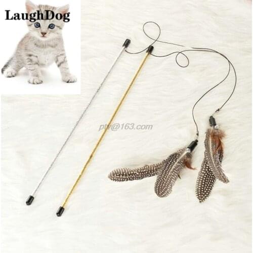 1PC Interactive Flying Feather Wand Creative Interesting Feather Bell Decoration Cat Teaser Toy Cat Training Toy Catcher With