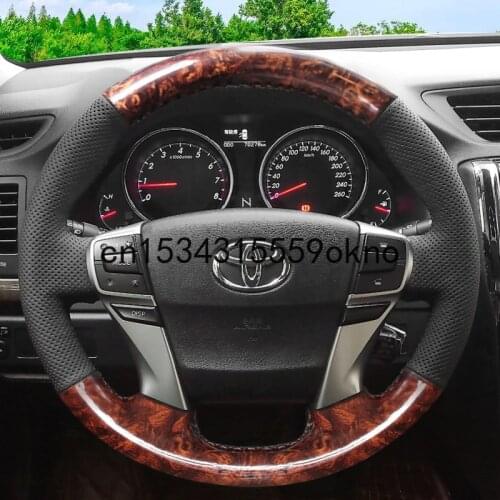 For Toyota REIZ MARK X 05-13 Hand Stitched Car Steering Wheel Cover Imitation Peach Grain Leather Interior