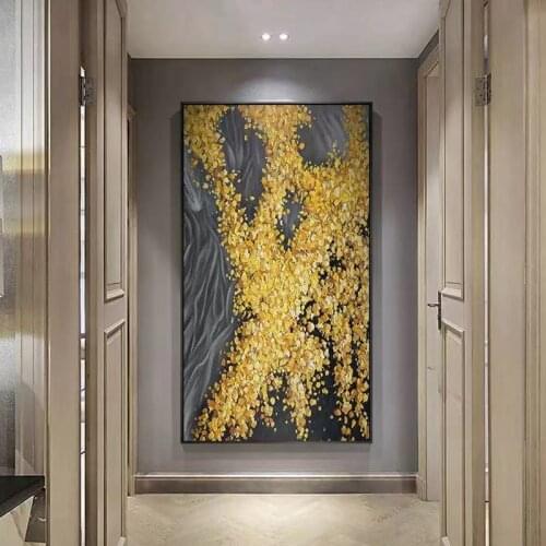 Tree Hand Painted palette knife 3D texture flower Wall Art Pictures Canvas Oil Painting For Living Room home decor cuadros