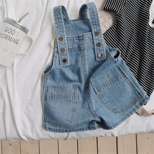 2020 Girl Summer Jeans Suspender Pant Kids Children Casual Denim Trousers