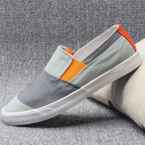 Mixed Colors Fashion Slip on Mens Casual Loafers Tide Shoes All-match One-step Mens Canvas Shoes Lightweight Mens Sneakers