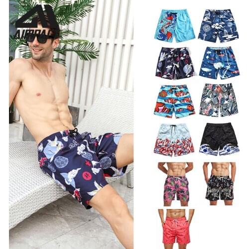 Mens Beach Shorts Summer Athletic Shorts Square Leg Shorts Swimming trunks Mens Sportswear with 3D Fashion Printed by AMPACT