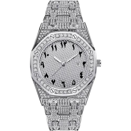 Men Gold Diamond Watch Luxury Brand Simple Alloy Band Calendar Quartz Designer Watches Erkek Saat Reloj Hombre Acero Inoxidable