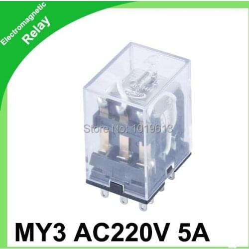 MY3 20pc/lot Coil plug in Electromagnetic Relay ac 8-pins relay power relay mini relay
