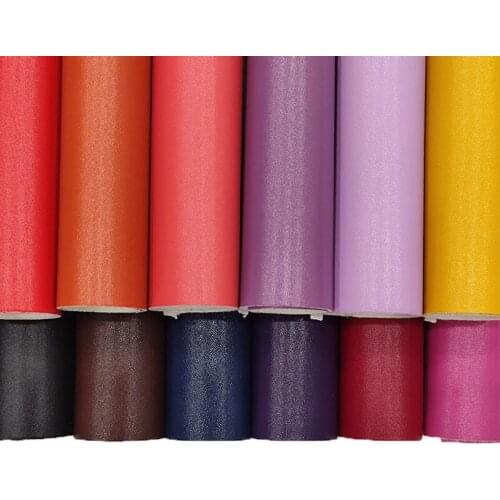 Solid Color Sheepskin Texture Plain Design PVC Faux Leather Fabric Sheet for Making Cover/Shoe/Bag/Garment/Stitching