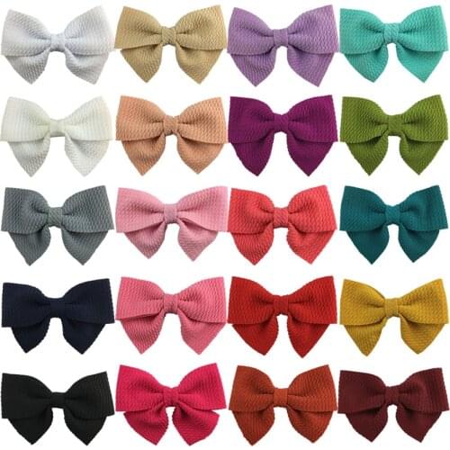 Wholesale 100pc/lot 2020 New 3.5" Hair Bow with Clips or Headbands, Kids Cotton Solid Bows Hair Bands,Girls DIY Hair Accessories