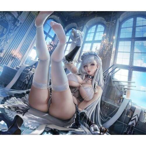 Print Canvas Azur Lane Blue Sexy Girl Art Poster 40x60 50x70 60x90 Custom Living Room Bedroom Home Decorative Painting