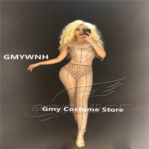 R97 Sexy ballroom dance bodysuit female women jumpsuit singer pole dance costumes party wears dress bikini outfits printing bra