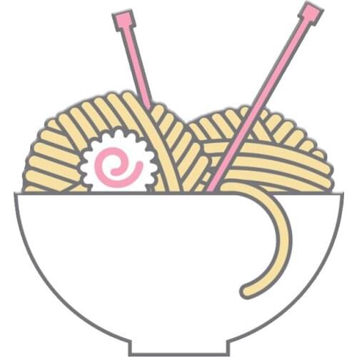 Yarn Crochet Kitty in the bowl Pin