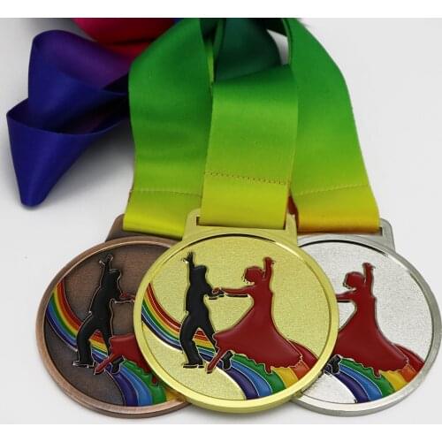 Size Diameter 70MM Dance Medals 1Set Contain 1pcs Gold Color and 1pcs Silver Color , 1pcs Copper Color Ballroom Dancing Medal