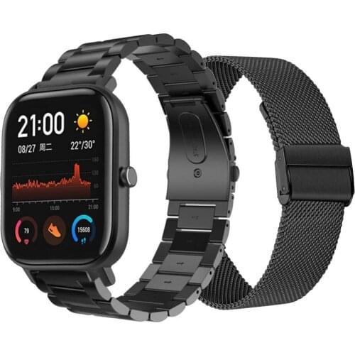 Stainless Strap For Xiaomi Huami Amazfit GTS Metal Watchband For Huawei Watch GT2 Pro/Amazfit GTR 42mm/Bip Lite/GTS 2/mini Strap