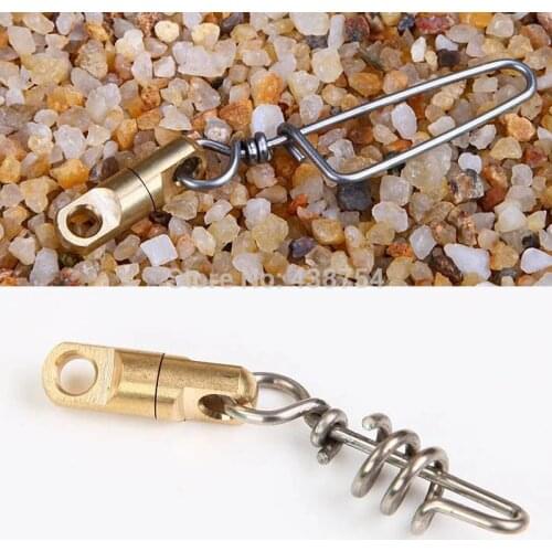 12 pcs/lot fishing swivels rolling brass barrel swivel with interlock snap easy rig For Fishing Special Offer fishing hook