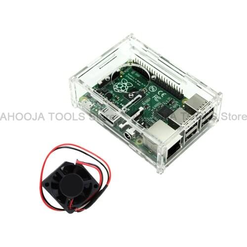 Hot Raspberry Pi 3B Transparent Acrylic Box Shell Removable Cover Case With Cooling Fan For Raspberry Pi 2/3 Model B