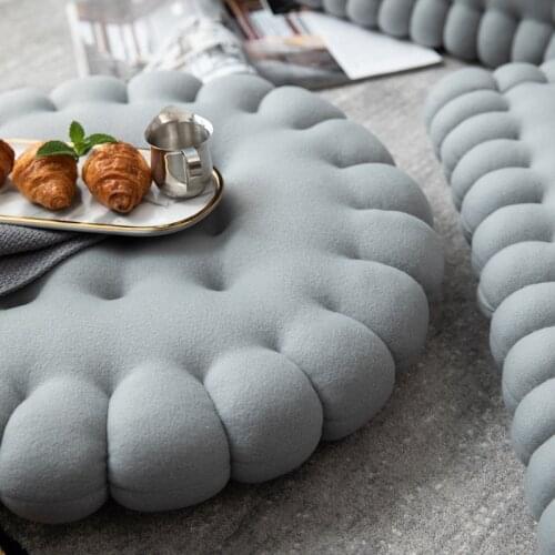Gray Creative Biscuit-shape Floor Cushion Tatami Seats Sofa Chair Thick Rectangle Round Home Decor Patio Cushions Butt Pillow