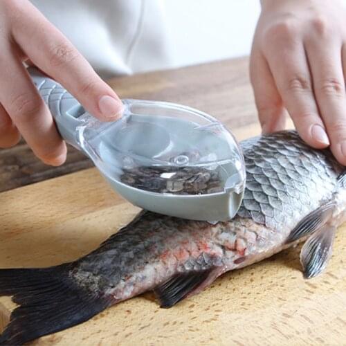 Fish Skin Brush Plastic Manual Scraping Scales Device with Lid Fast Fish Cleaning Tool Easy to Clean DEC889