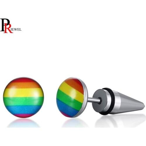 Stylish Rainbow Pride Stud Earrings for Women Man Punk Unique oorbellen