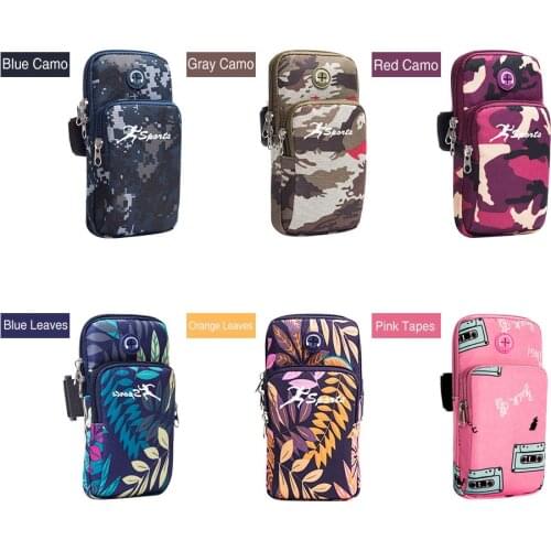Running Arm Bags Autumn Camouflage Branch Style Arm Package Holders For Phone Money Keys With Headset Hole