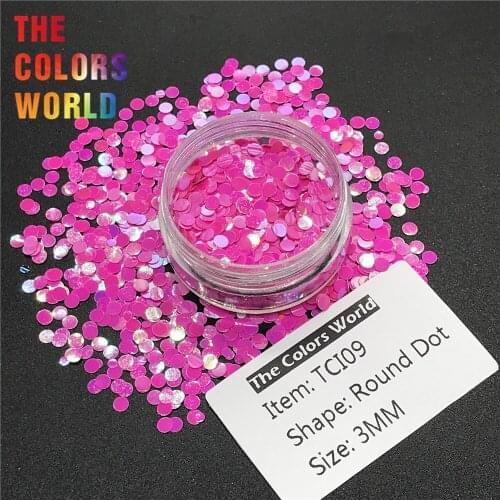TCT-101 Round Dot Shape Pearlescent Indescent 3MM Size Nail Glitter Nail Art Decoration Face Glitter Makeup Henna Handwork DIY