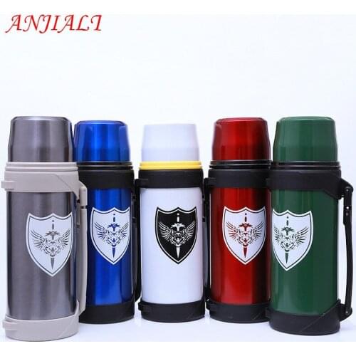 ANJIALT 1200ML Thermos Bottle Outdoor Sport Hand-held Portable Termos Travel Vacuum Flask Stainless Steel Insulated Thermos Cup