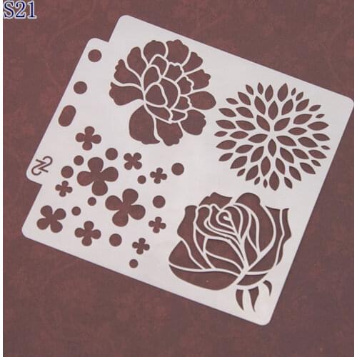 Flowers Layering Stencils graffiti hand copied board hollowed out photo album graphic spray painting tool
