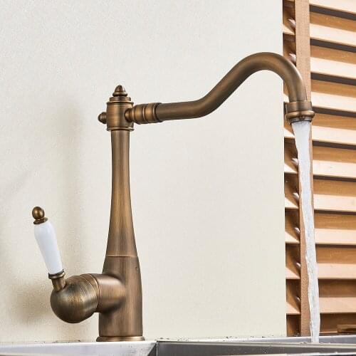 Uythner European Brass Basin Faucet Single Handle Waterfall Kitchen Faucet Mixer Tap Hot&Cold Water Bathroom Faucets Sink