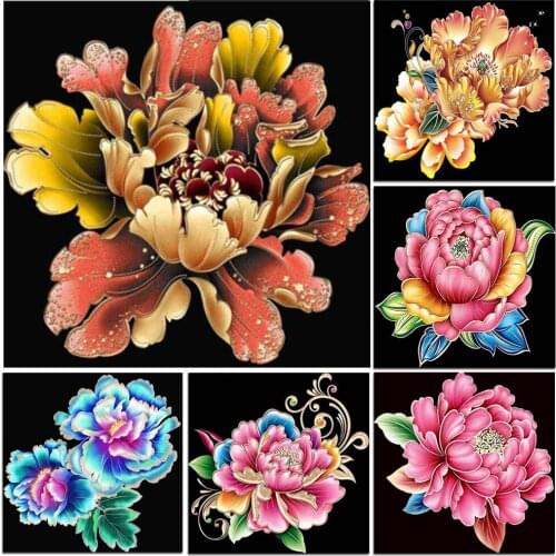 WEIWEI Blooming Flowers Full 5D Diamond Embroidery Diamond Mosaic Diy Diamond Painting Cross Stitch Rhinestones for Family Decor