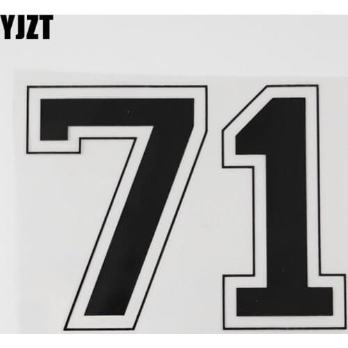 YJZT 14.5CM*11.2CM Individualization Amusing 71 Number Decal Vinyl Car Sticker 13D-0384