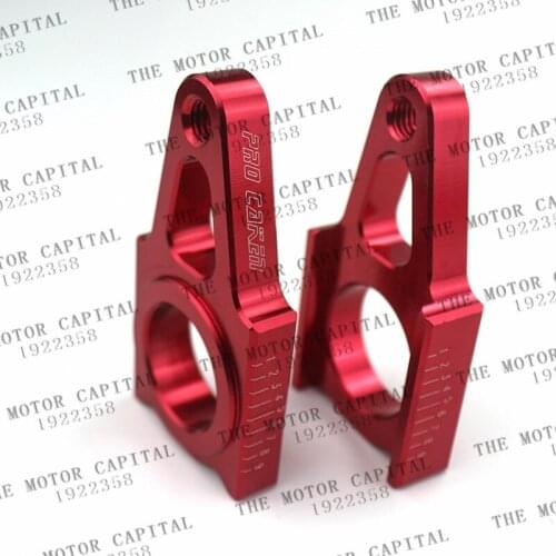 1 Pair CNC Rear axle Slider blocks Spindle Chain Adjuster Falling Protection cap for honda crf 450 crf 250 CR125 Dirt Bike Parts